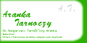 aranka tarnoczy business card